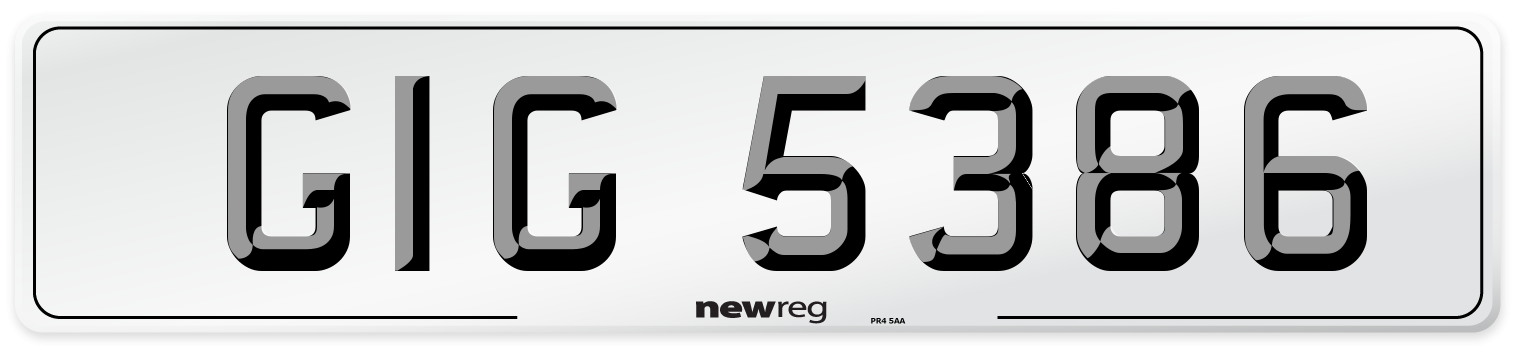 GIG 5386 Number Plate from New Reg